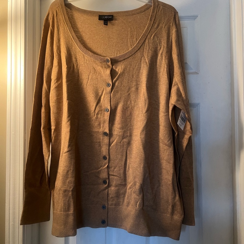 Lane Bryant NWT Tan Button-Up Cardigan